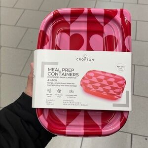 Crofton Red & Pink & Meal Prep Containers 8 Pack Valentine’s Day Limited Edition